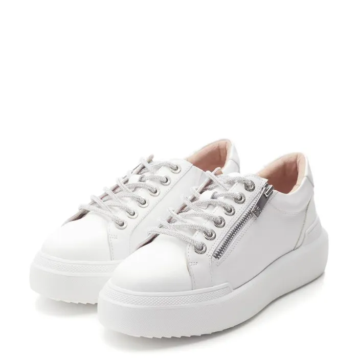 Women Moda In Pelle Chunky Trainers Banquette White Leather