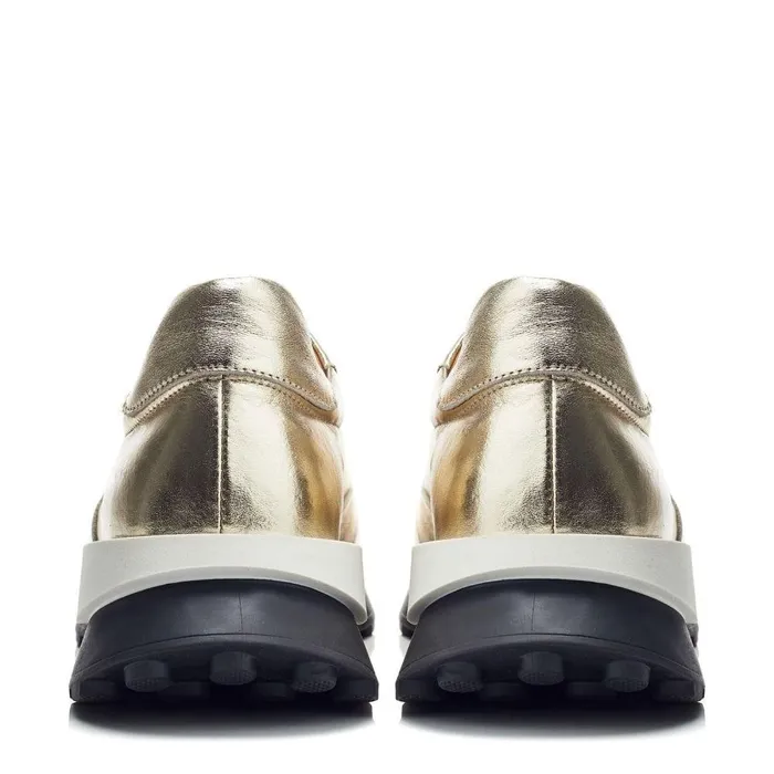 Women Moda In Pelle Chunky Trainers Bsoleful BBristol Gold Leather