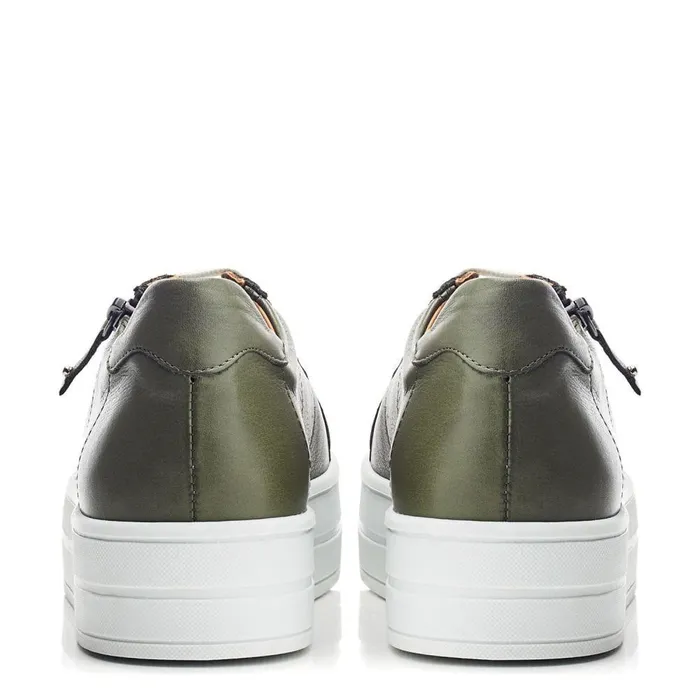 Women Moda In Pelle Chunky Trainers Bsoleful BGlazie Khaki Leather