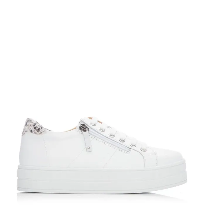 Women Moda In Pelle Chunky Trainers Bsoleful BGlazie White 8211 Snake Leather