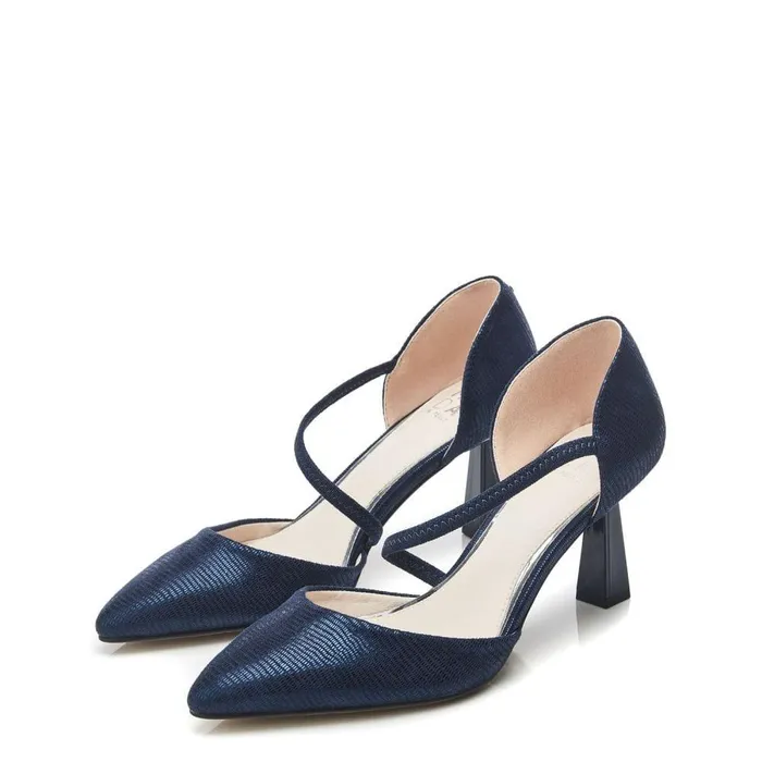 Women Moda In Pelle Court Shoes Camariya Navy Lizard