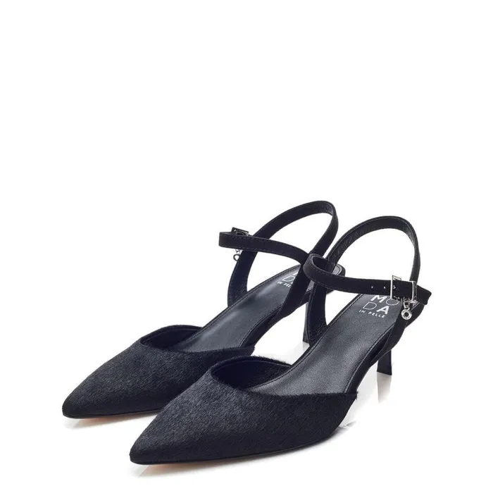 Women Moda In Pelle Court Shoes Jobourg Black Pony Hair