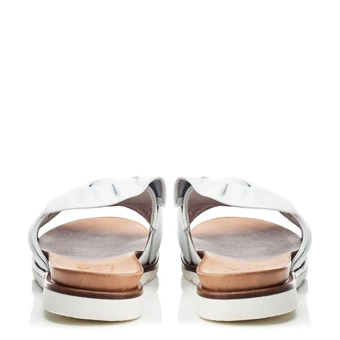 Women Moda In Pelle Flatform Sandals Jemini White Leather