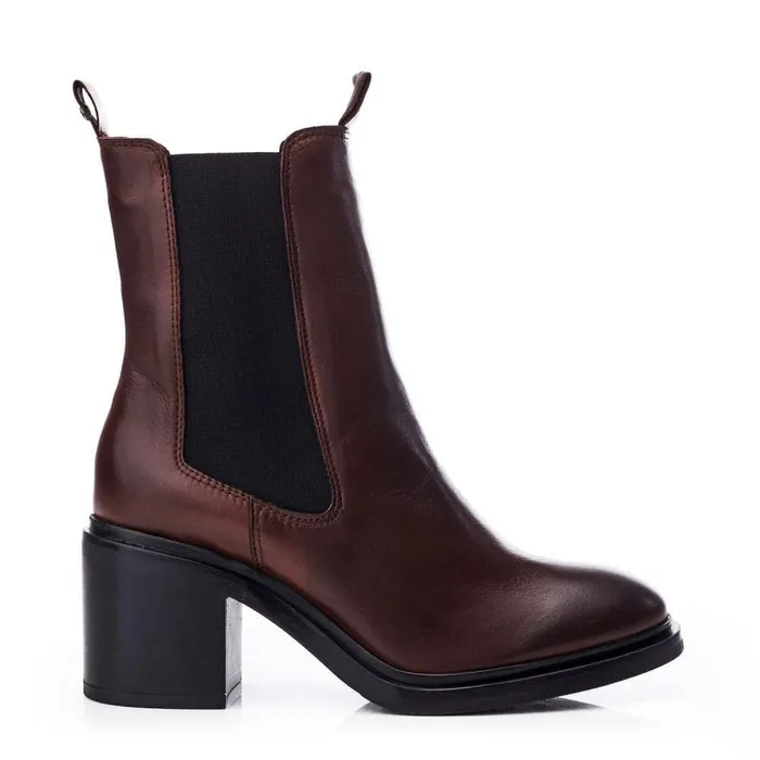 Women Moda In Pelle Heeled And Wedge Boots Blissie Dark Brown Leather