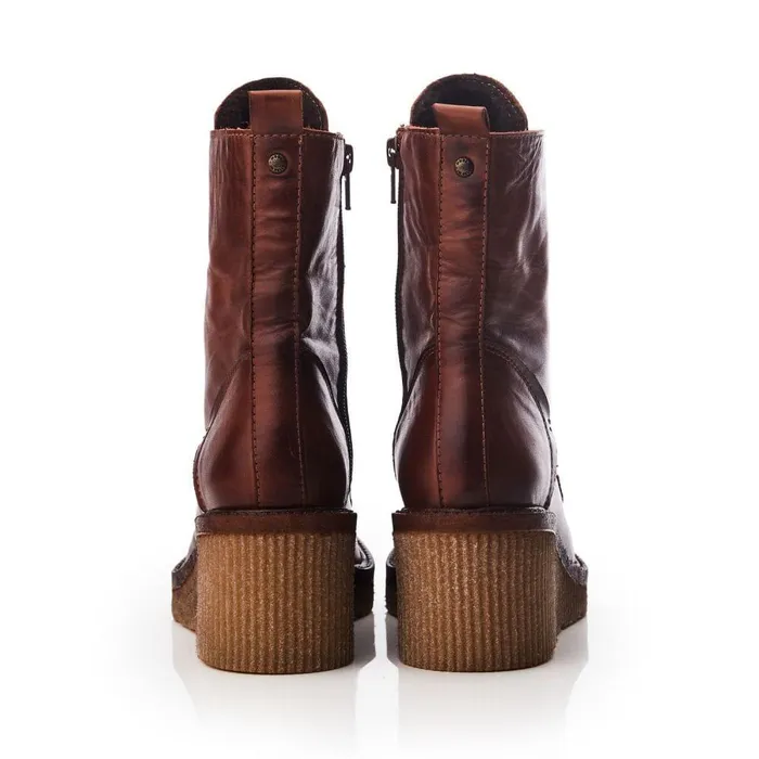 Women Moda In Pelle Heeled And Wedge Boots Braniyah Tan Leather