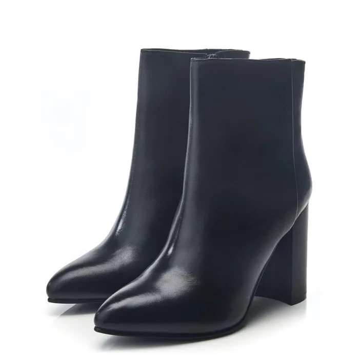 Women Moda In Pelle Heeled And Wedge Boots Bsoleful BKirsten Black Leather