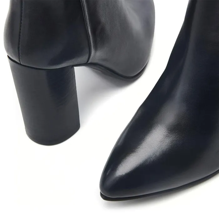 Women Moda In Pelle Heeled And Wedge Boots Bsoleful BKirsten Black Leather