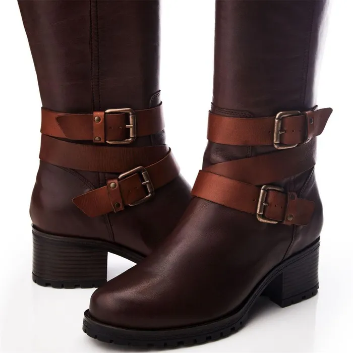 Women Moda In Pelle Heeled And Wedge Boots Hadleigh Dark Brown Leather Women Moda In Pelle Heeled And Wedge Boots Hadleigh Dark Brown Leather