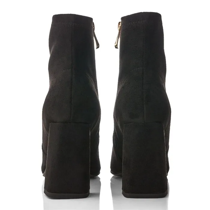 Women Moda In Pelle Heeled And Wedge Boots Lemmie Black Alcantara