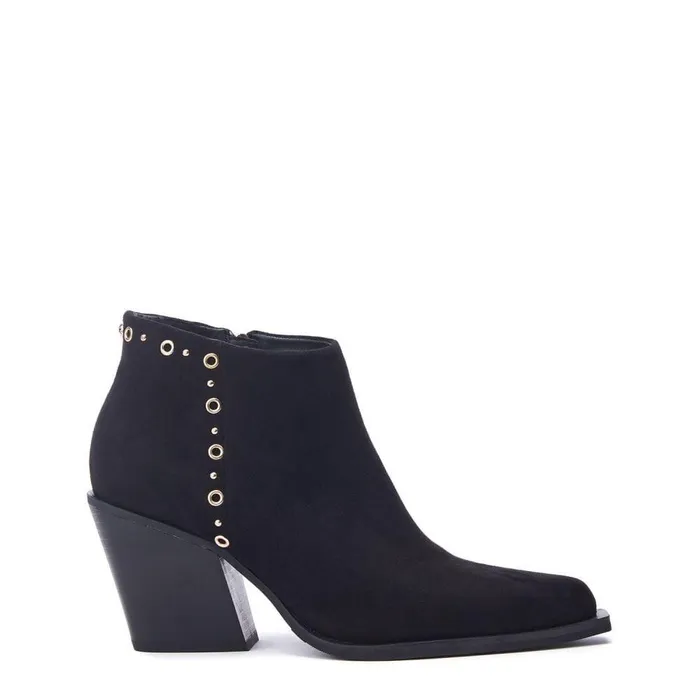 Women Moda In Pelle Heeled And Wedge Boots Penza Black Alcantara