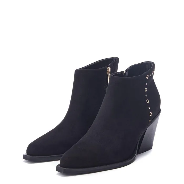 Women Moda In Pelle Heeled And Wedge Boots Penza Black Alcantara
