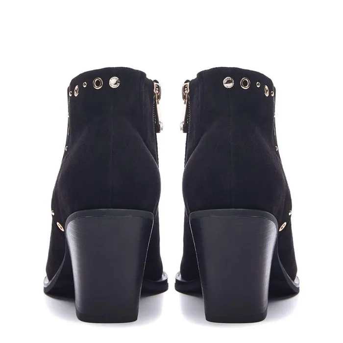 Women Moda In Pelle Heeled And Wedge Boots Penza Black Alcantara