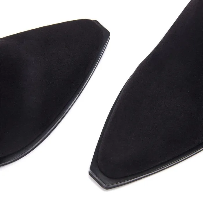 Women Moda In Pelle Heeled And Wedge Boots Penza Black Alcantara