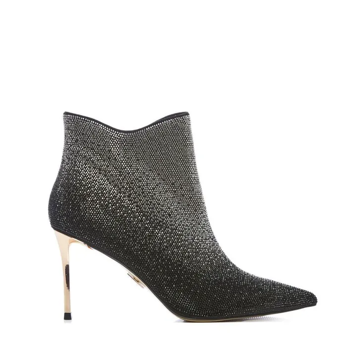 Women Moda In Pelle Heeled And Wedge Boots Yazmine Black Suede