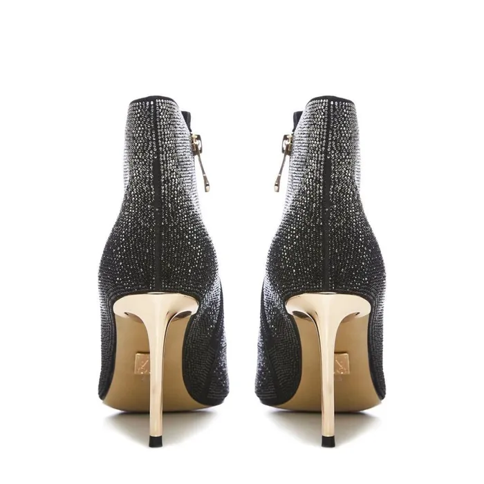 Women Moda In Pelle Heeled And Wedge Boots Yazmine Black Suede