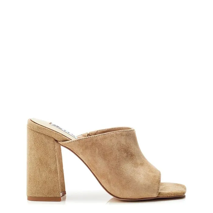 Women Moda In Pelle Heeled Sandals Bsoleful BLoki Beige Suede