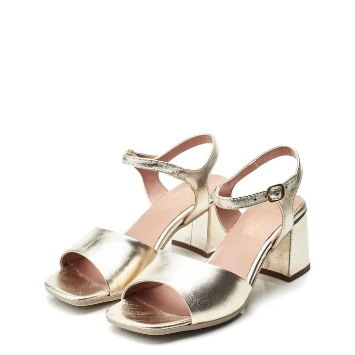 Women Moda In Pelle Heeled Sandals Bsoleful BMiresca Gold Leather