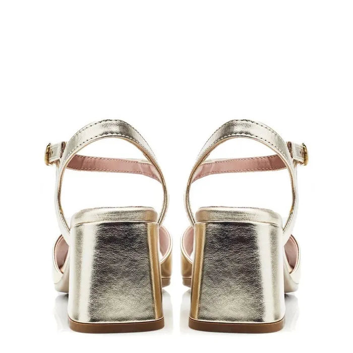 Women Moda In Pelle Heeled Sandals Bsoleful BMiresca Gold Leather