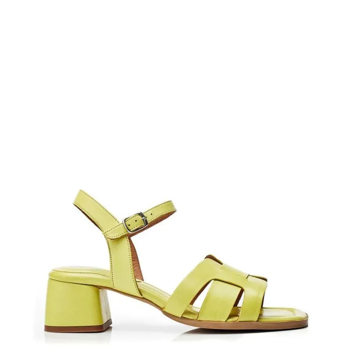 Women Moda In Pelle Heeled Sandals Mariie Lime Green Leather