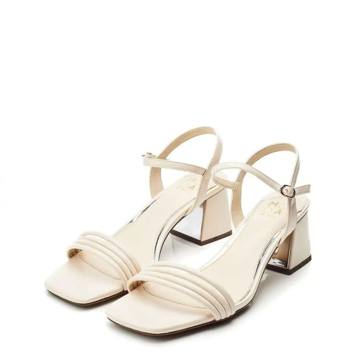 Women Moda In Pelle Heeled Sandals Mayra Off White Porvair