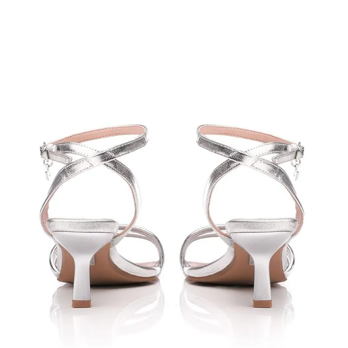 Women Moda In Pelle Heeled Sandals Rozalita Silver Porvair