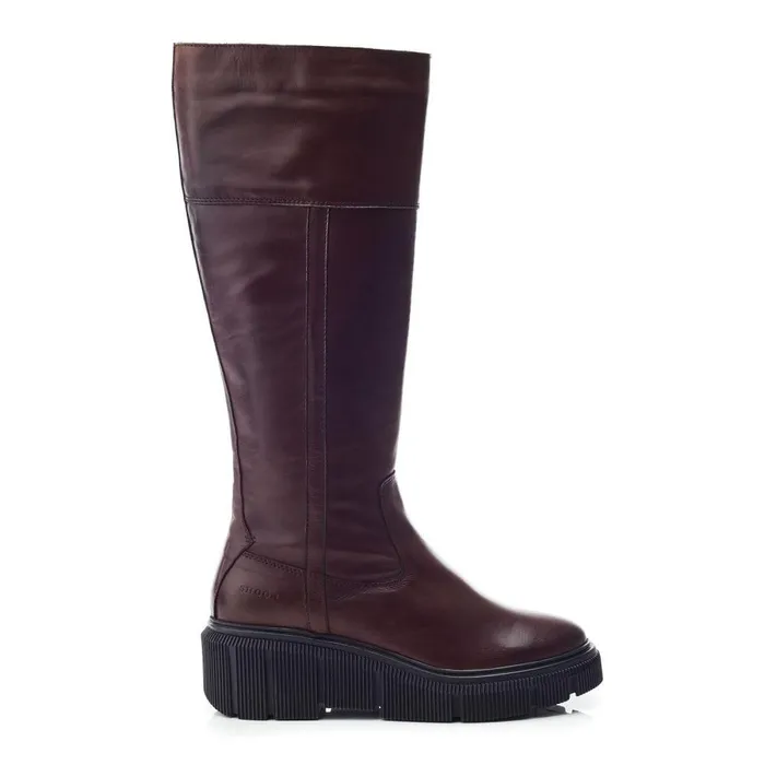 Women Moda In Pelle Knee High Boots Shoon Sh Rivers Dark Brown Leather