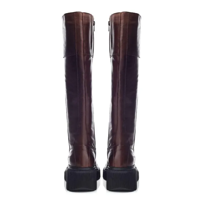 Women Moda In Pelle Knee High Boots Shoon Sh Rivers Dark Brown Leather Women Moda In Pelle Knee High Boots Shoon Sh Rivers Dark Brown Leather