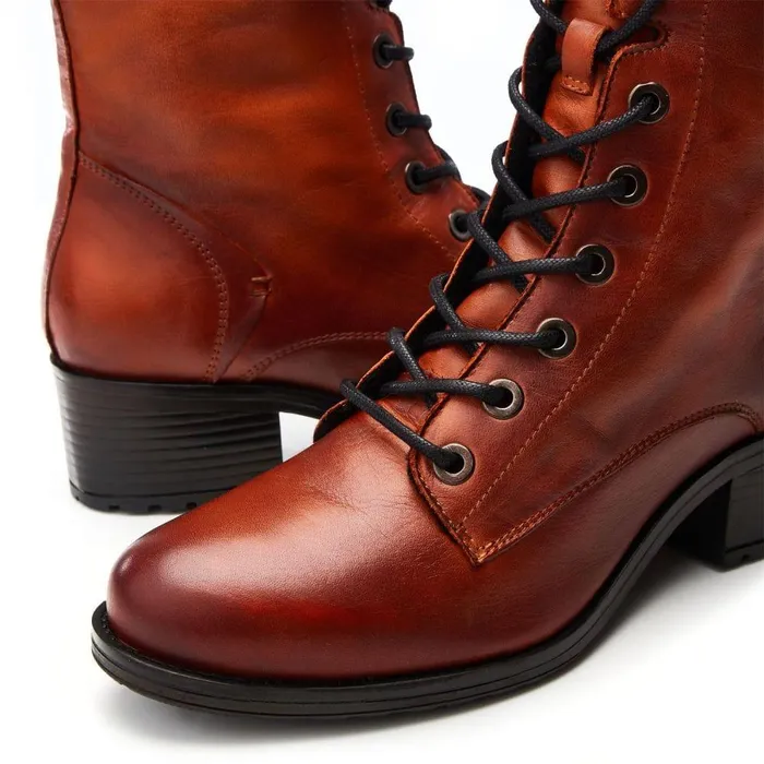Women Moda In Pelle MidCalf Boots Bezzie DarkOrange Leather