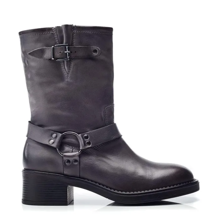 Women Moda In Pelle MidCalf Boots Brecken Grey Leather