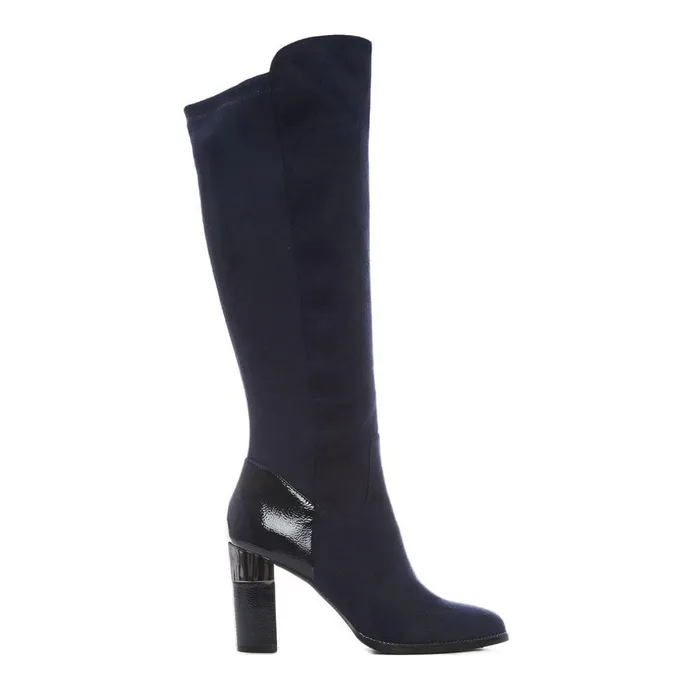 Women Moda In Pelle Over The Knee Boots Shaina Navy Alcantara