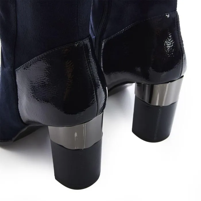 Women Moda In Pelle Over The Knee Boots Shaina Navy Alcantara