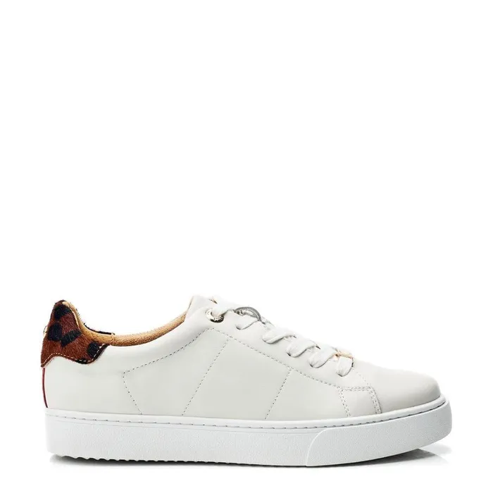 Women Moda In Pelle Platform Trainers Brandie White Leopard Leather