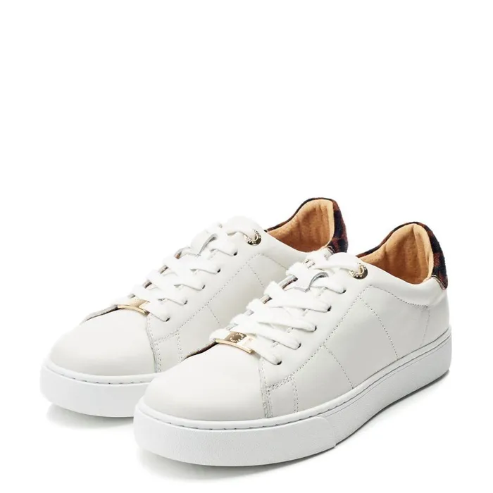 Women Moda In Pelle Platform Trainers Brandie White Leopard Leather