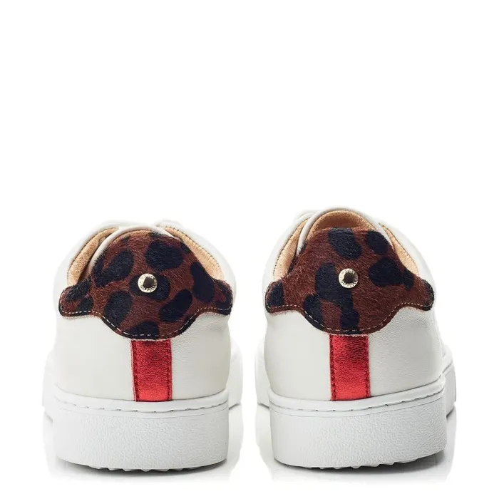 Women Moda In Pelle Platform Trainers Brandie White Leopard Leather