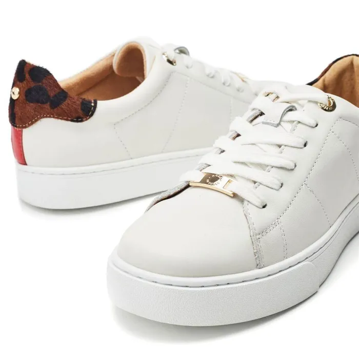 Women Moda In Pelle Platform Trainers Brandie White Leopard Leather