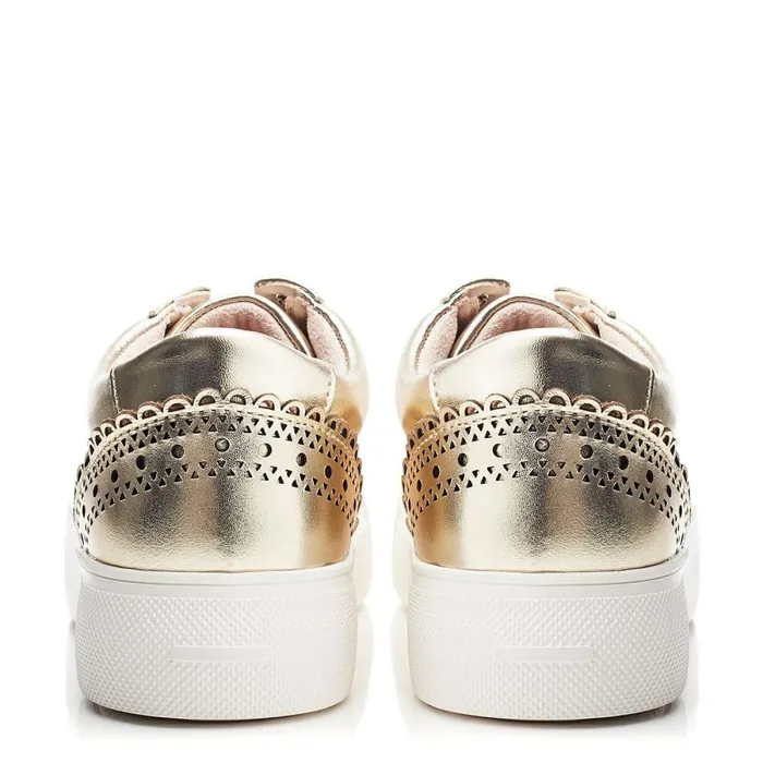 Women Moda In Pelle Platform Trainers Breil Gold Porvair