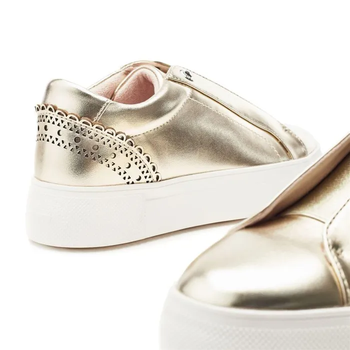 Women Moda In Pelle Platform Trainers Breil Gold Porvair