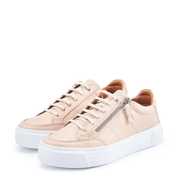 Women Moda In Pelle Platform Trainers Shoon Sh Eltha Cameo Leather