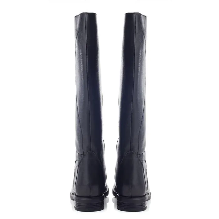 Women Moda In Pelle Riding And Flat Boots Bsoleful BGinny Black Leather