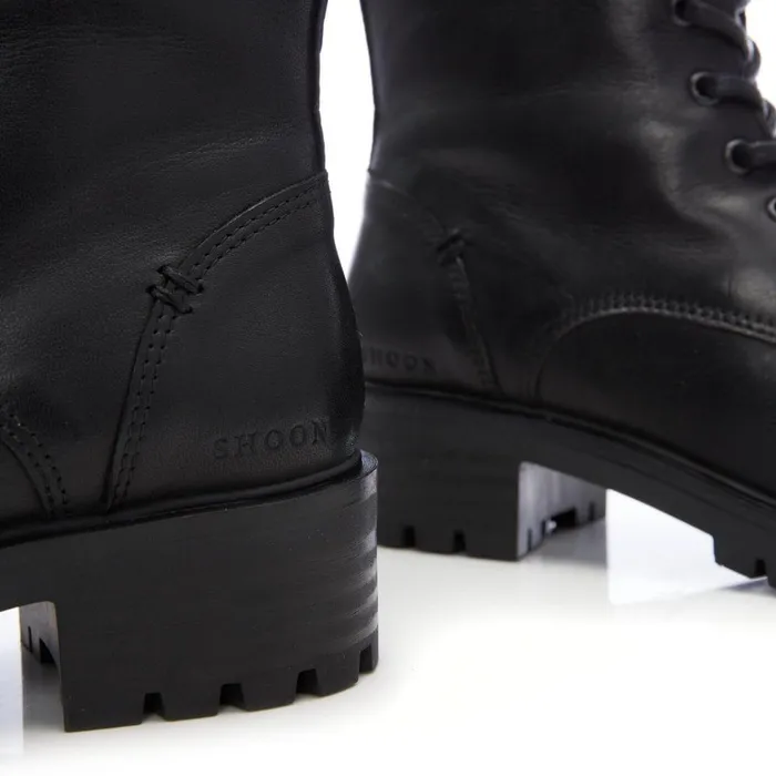 Women Moda In Pelle Riding And Flat Boots Shoon Sh Irrona Black Leather