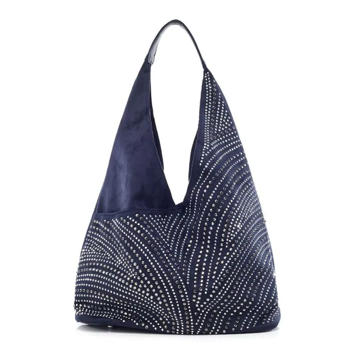 Women Moda In Pelle Shoulder Bags Glamslouchbag Navy Alcantara