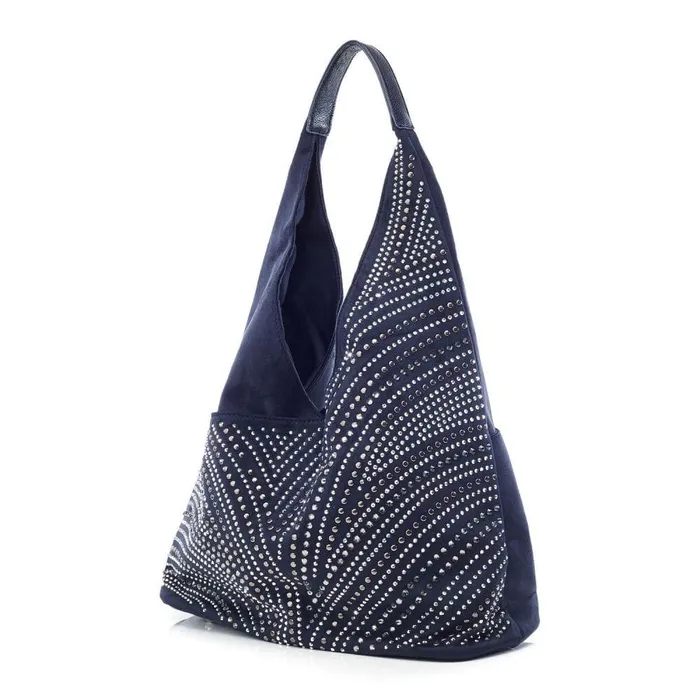Women Moda In Pelle Shoulder Bags Glamslouchbag Navy Alcantara