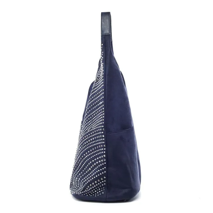 Women Moda In Pelle Shoulder Bags Glamslouchbag Navy Alcantara