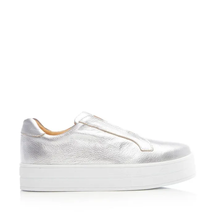Women Moda In Pelle SlipOn Trainers Bsoleful BBath Silver Leather