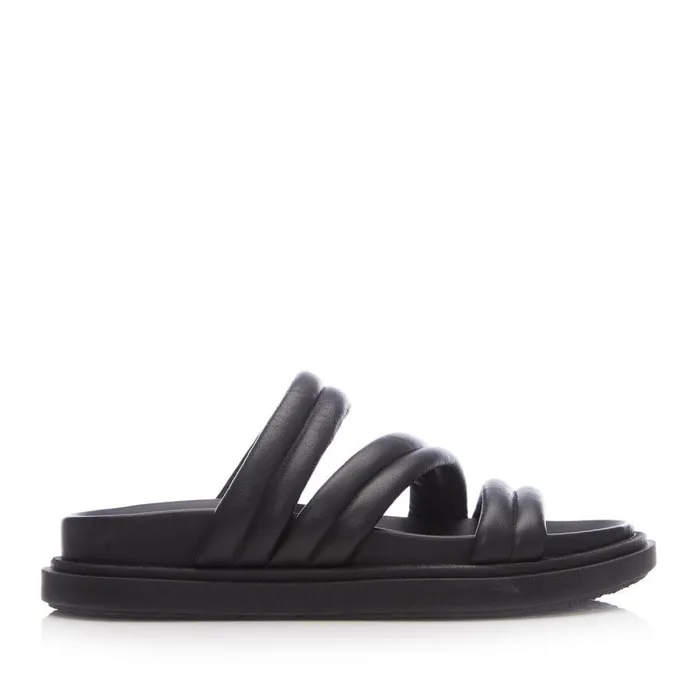 Women Moda In Pelle Wedge Sandals Oletta Black Leather
