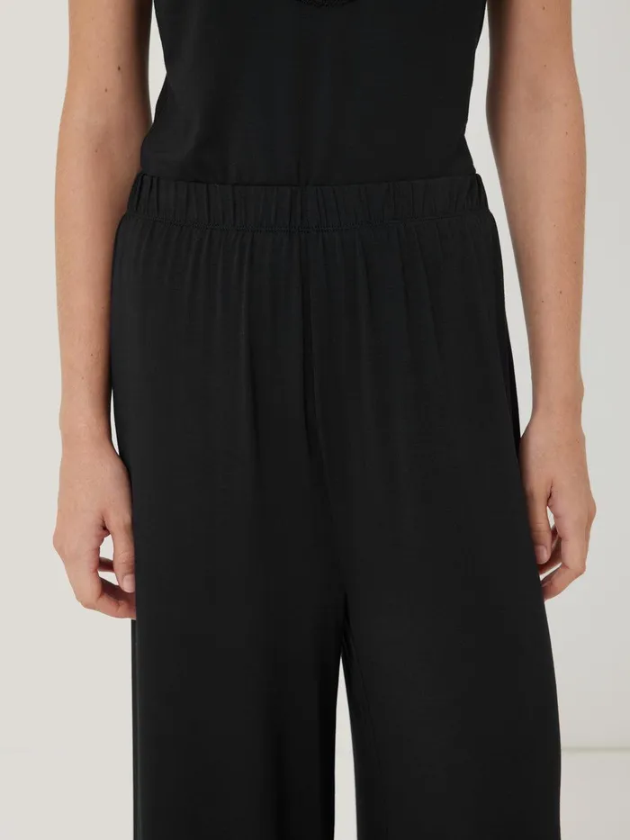 Women Modal Lace Pyjama Trouser Black Jigsaw Pyjamas and Loungewear