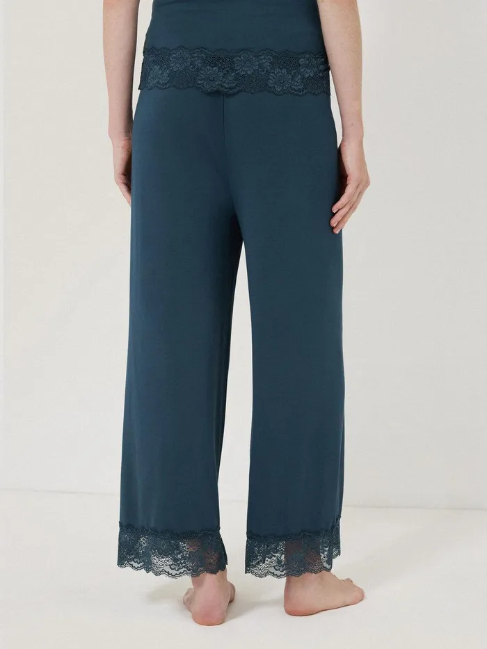 Women Modal Lace Pyjama Trouser Grey Jigsaw Pyjamas and Loungewear