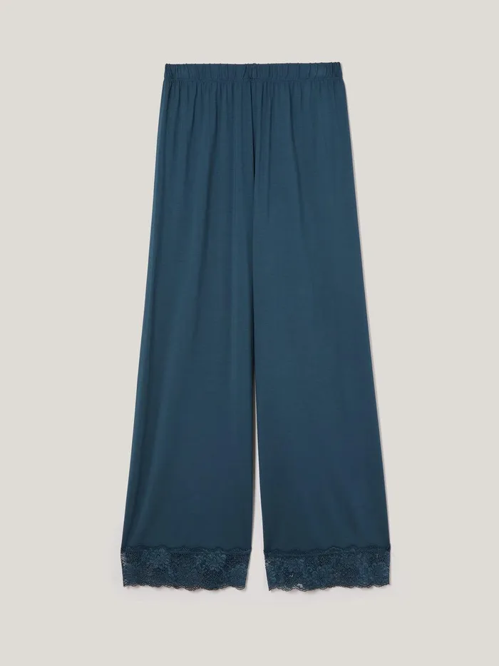 Women Modal Lace Pyjama Trouser Grey Jigsaw Pyjamas and Loungewear