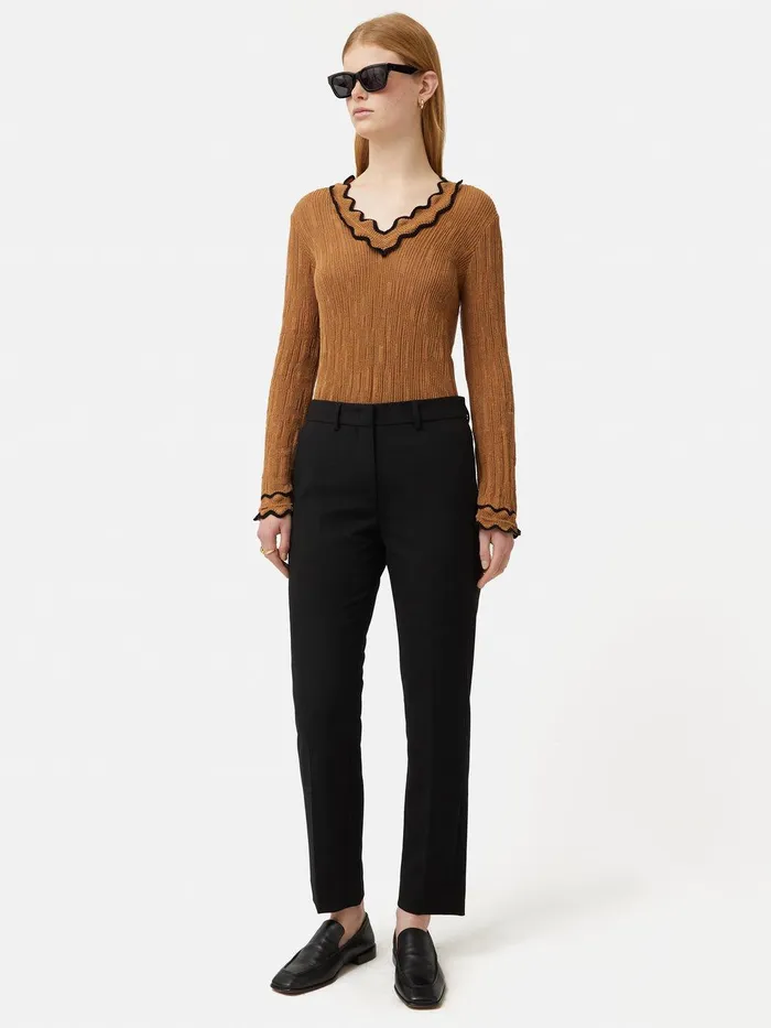 Women Modern Crepe Marden Trouser Black Jigsaw Coords