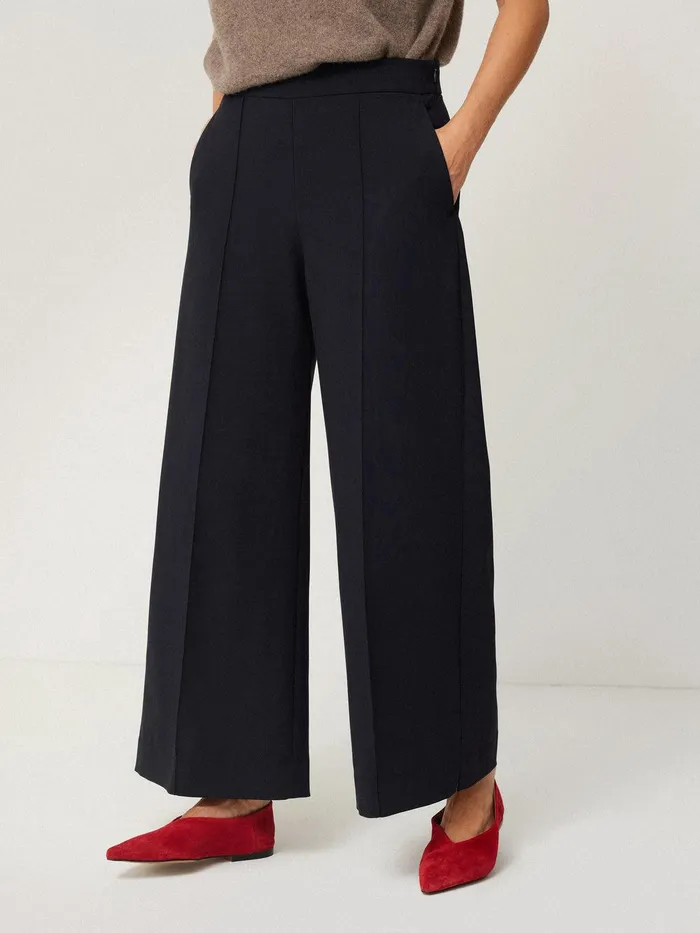 Women Modern Crepe Sailor Trouser Navy Jigsaw Trousers